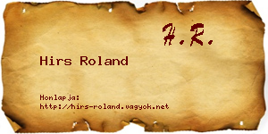 Hirs Roland névjegykártya
