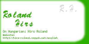 roland hirs business card
